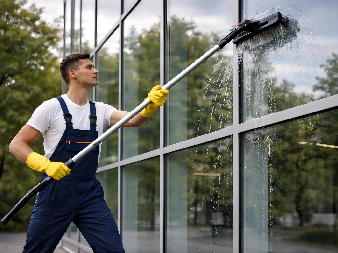 glasfassadenreinigung-brandenburg Glas- und Fensterreinigung an einem Gewerbeobjekt in Ludwigsfelde